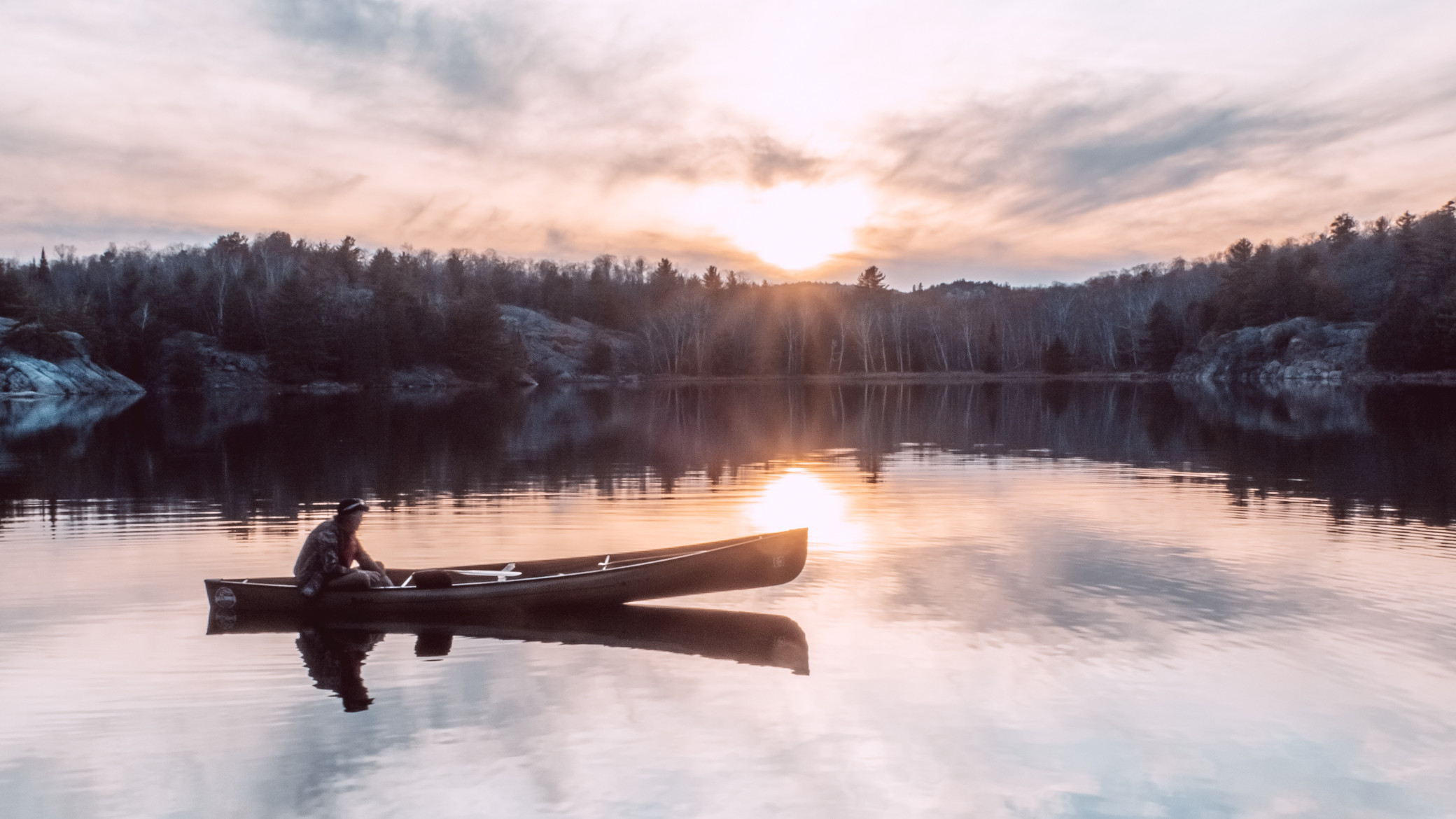 The Love of Water Turned to Art — canoe at sunset